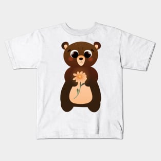 Cute bear with flower Kids T-Shirt